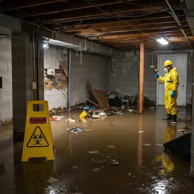 Flooded Basement Electrical Hazard in Rockdale, IL Property